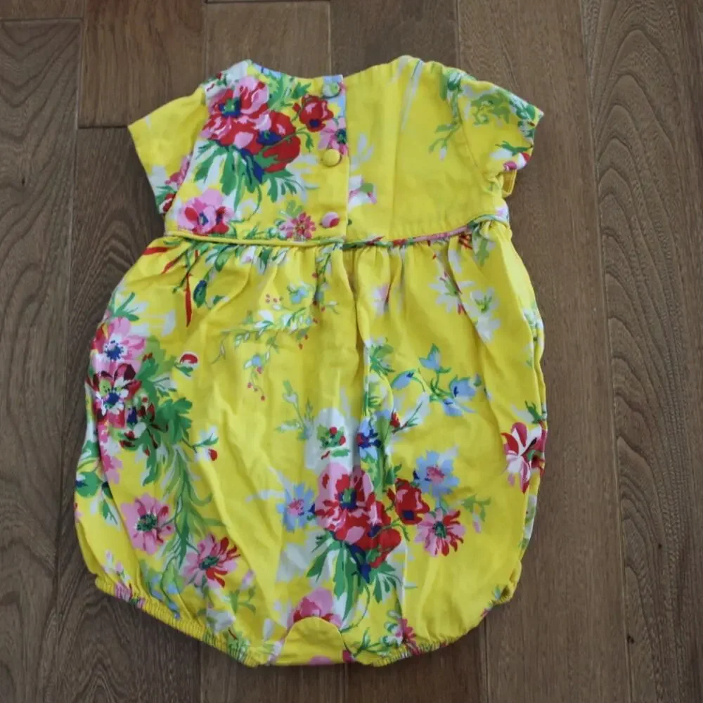 Ralph Lauren‎ Yellow Floral Bubble Romper One Piece 3 Month